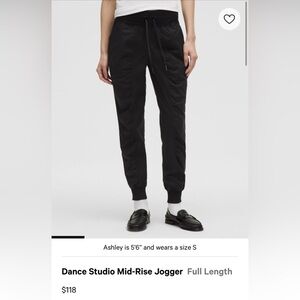 lululemon athletica Black Dance Studio Mid-Rise Jogger